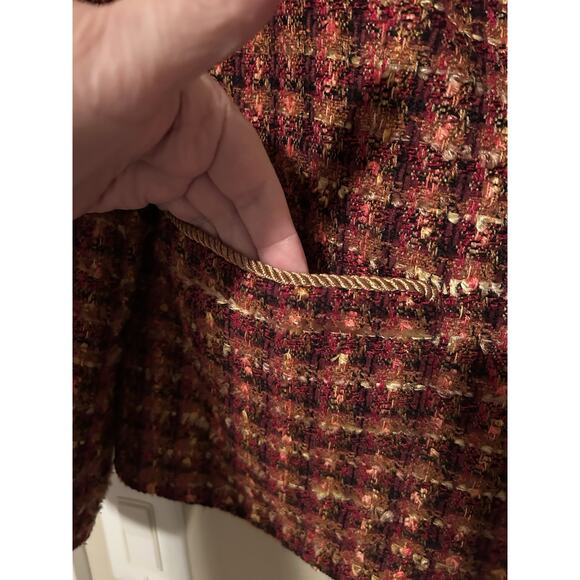 Coldwater Creek Tweed PS Womens Blazer Jacket Fall Color Lined 2 Pockets Classic - Picture 3 of 7